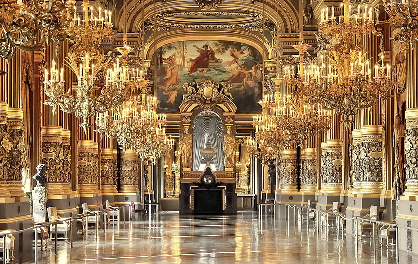 Парижката опера - Залата на романтиката ELIOT RAFFIT ROMANTISME Архитект, художник и дизайнер - The Fashio. Парижката опера, интериор на двореца, Опера Гарние Париж HD тапет