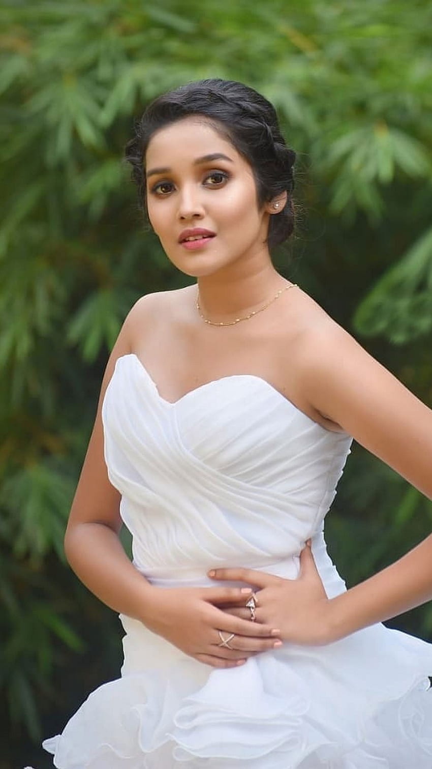 Anikha Surendran, White Dress HD phone wallpaper