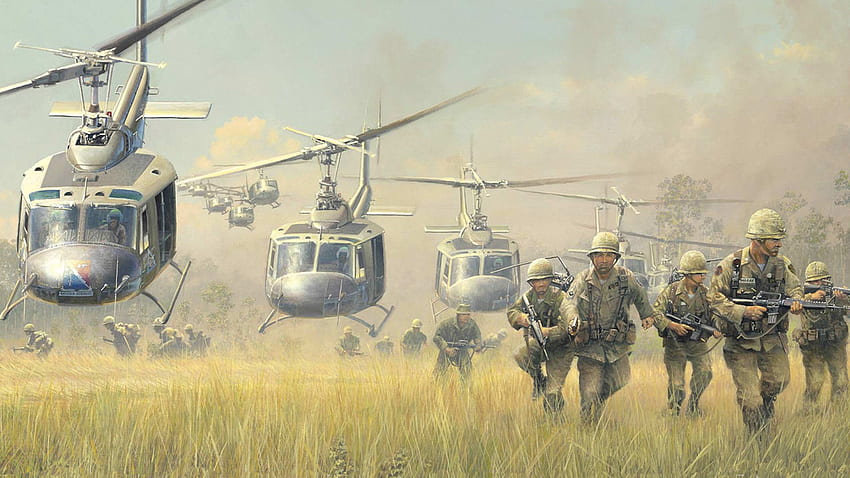 Vietnam Huey, Vietnam War Art HD wallpaper
