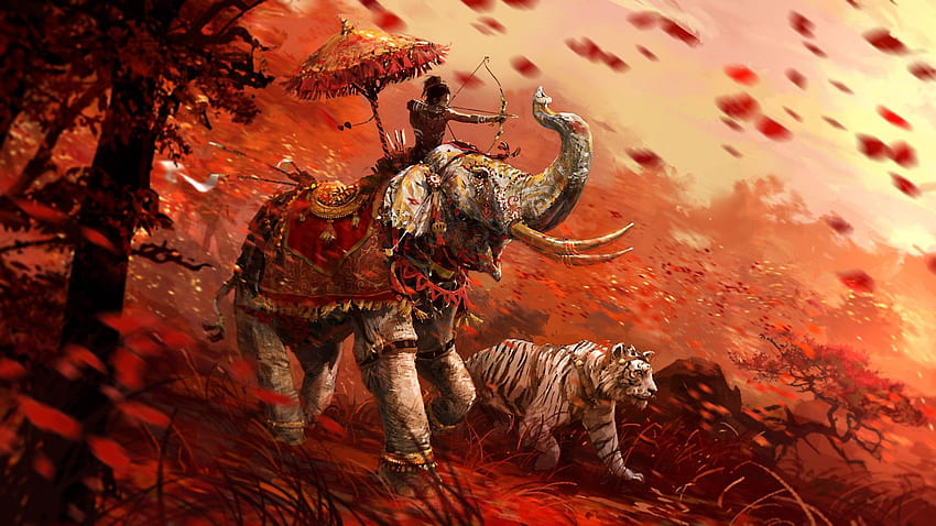Indian war elephants and - HD wallpaper