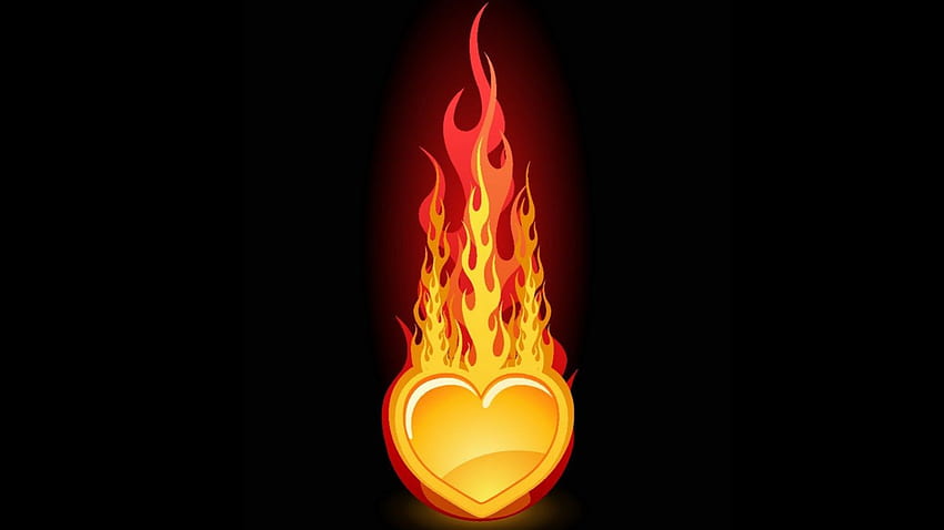 Burning Love, abstract, fire, pretty, love HD wallpaper