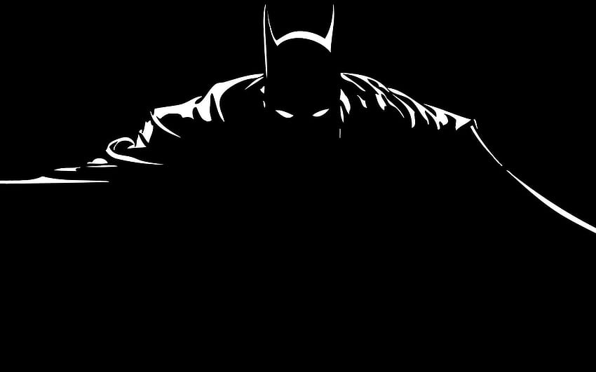 Batman Silhouette., Fantastico Batman in bianco e nero Sfondo HD