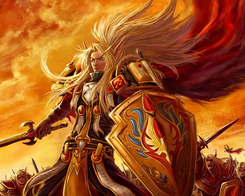 Wow, paladyn krwawych elfów. Grafika koncepcyjna World of Warcraft Tapeta HD