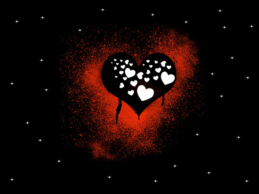 3 d Heart in space, 3d, love, hearts, heart, valentines day HD wallpaper