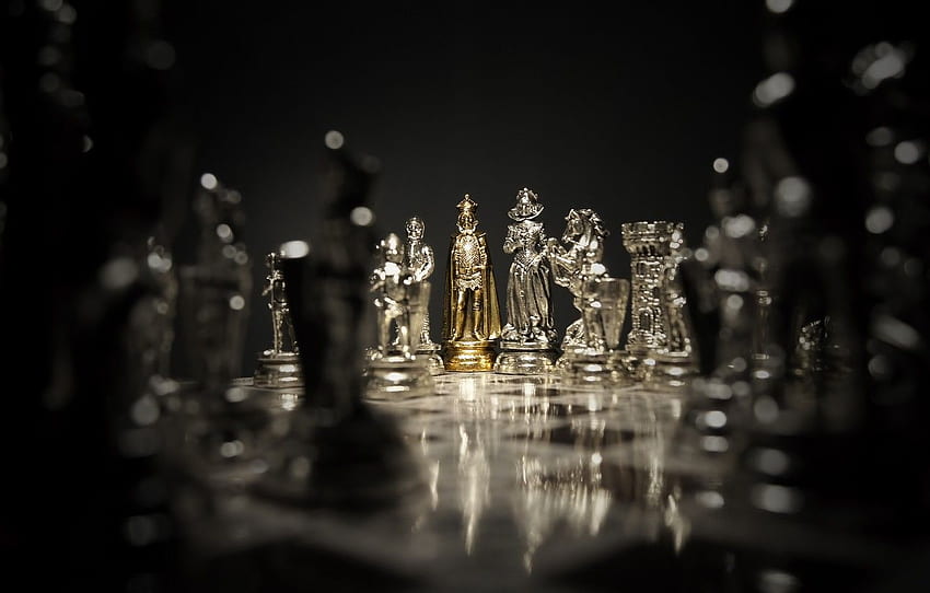 Dunkel, Silber, Spiel, Gold, Frau, Mann, Schach, Brett, Black King Chess Piece HD-Hintergrundbild