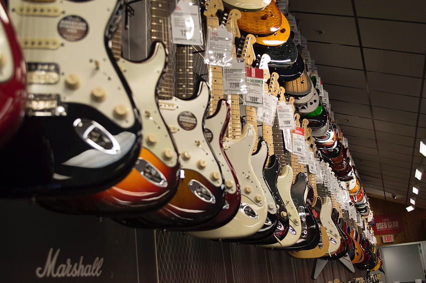 Electric Guitar Hanging Near Wall · Stock, Electronic Guitar HD wallpaper