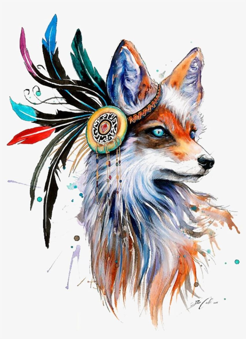 Fox Art, Fox Watercolor HD phone wallpaper