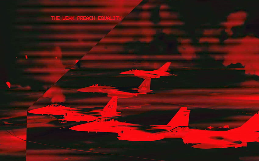 Fashwave , glitch art, vaporwave, savaş uçağı, kırmızı • For You For & Mobile HD duvar kağıdı