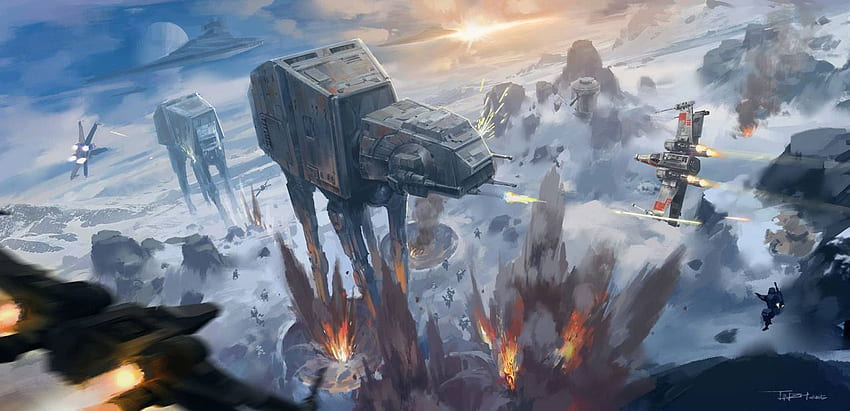 Star Wars - Battle of Hoth by Ray Jin *. Star wars awesome, Star wars empire, Star wars HD wallpaper