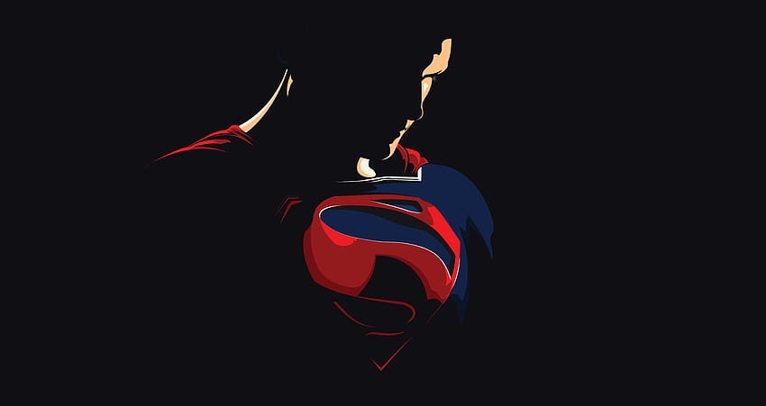 Superman, Justice League, minimal e dark, dc comics Sfondo HD