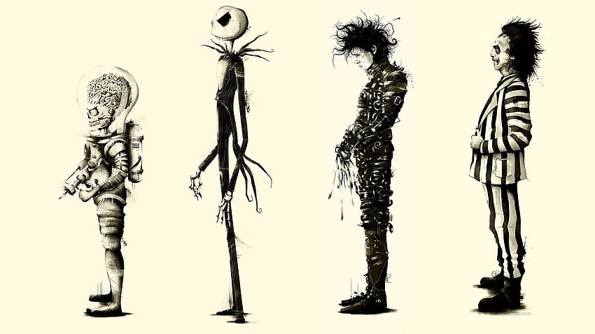 Illustration, The Nightmare Before Christmas, Jack Skellington, Tim Burton, Dunkelheit, schirm, Computer . Moka HD-Hintergrundbild