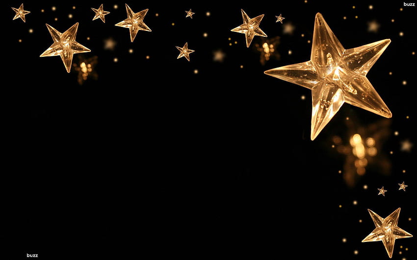 Golden stars, Black and Gold Stars HD wallpaper