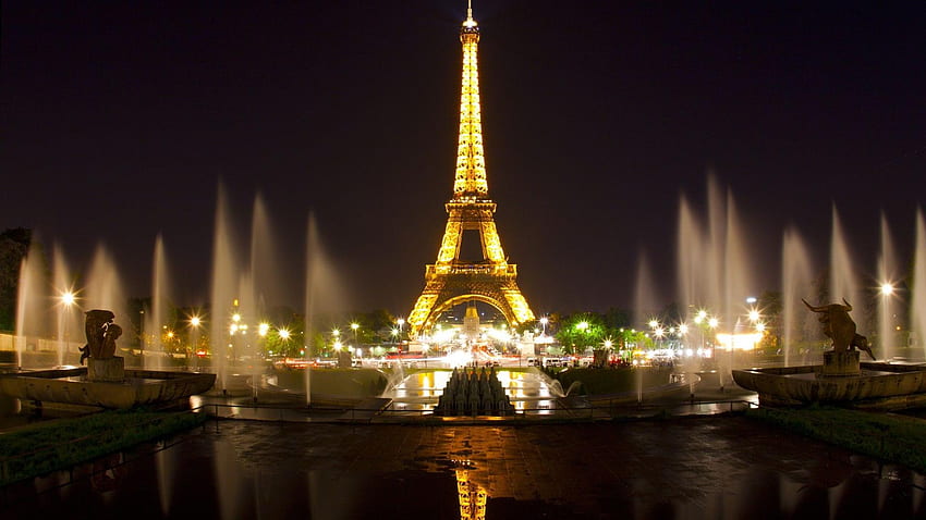 Paris Eiffel Tower Night - at HD wallpaper