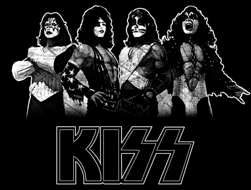 Лого на Kiss, рок група Kiss HD тапет