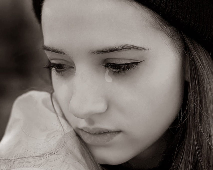 depressed girl crying