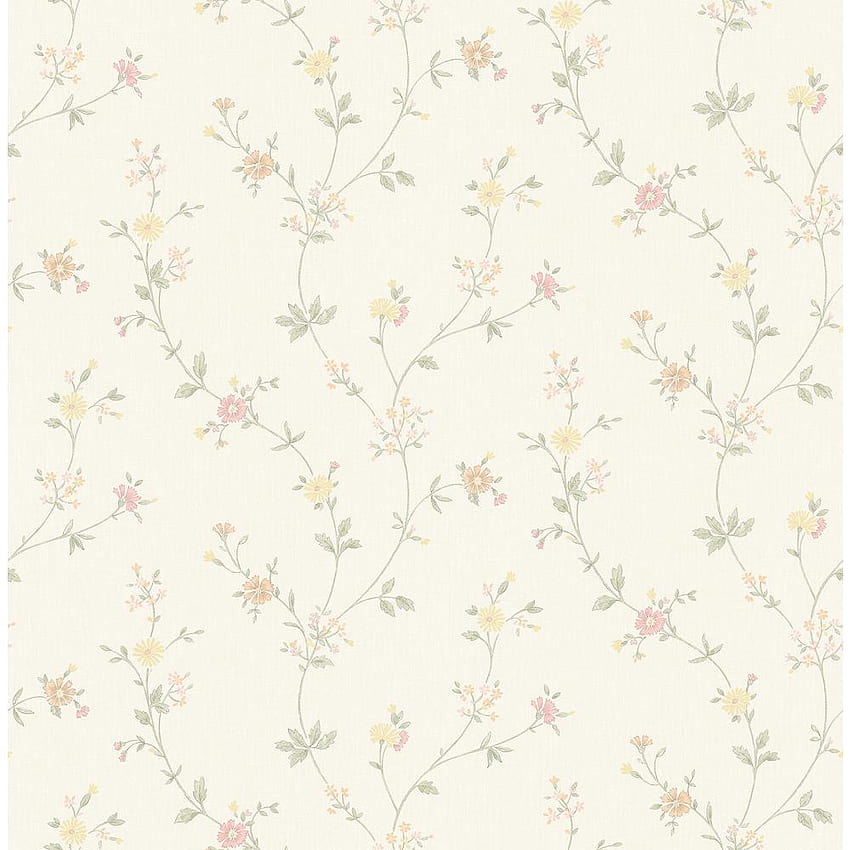 Advantage Sameulsson Eggshell Small Floral Trail Strippable Roll (Covers 56.4 Sq. Ft.) 2813 24987 The Home Depot, Little Flowers HD phone wallpaper