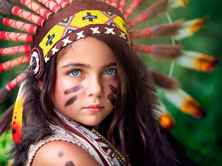 Indian, Face Paint, Children, Headdress / and Mobile Background, Indian People HD wallpaper