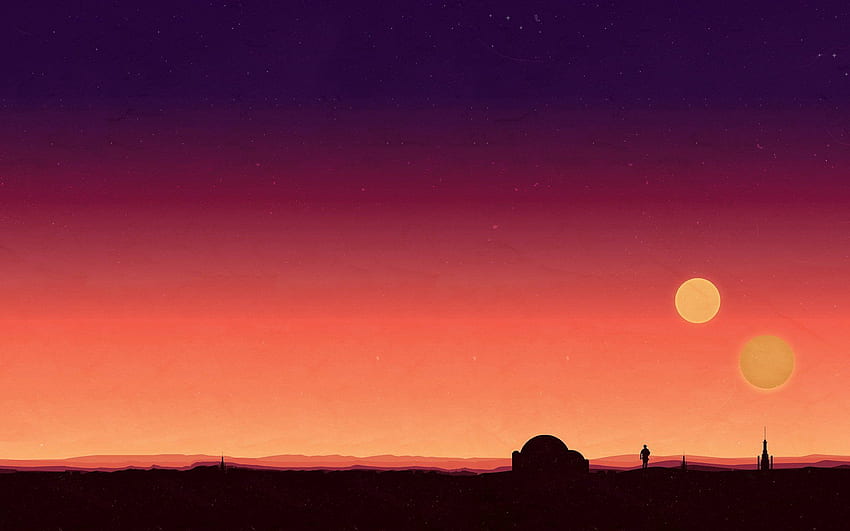 Tatooine, Minimalist Tatooine HD wallpaper