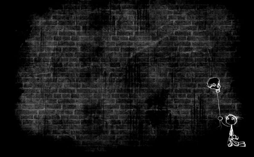 Muro di mattoni nero Sfondo HD