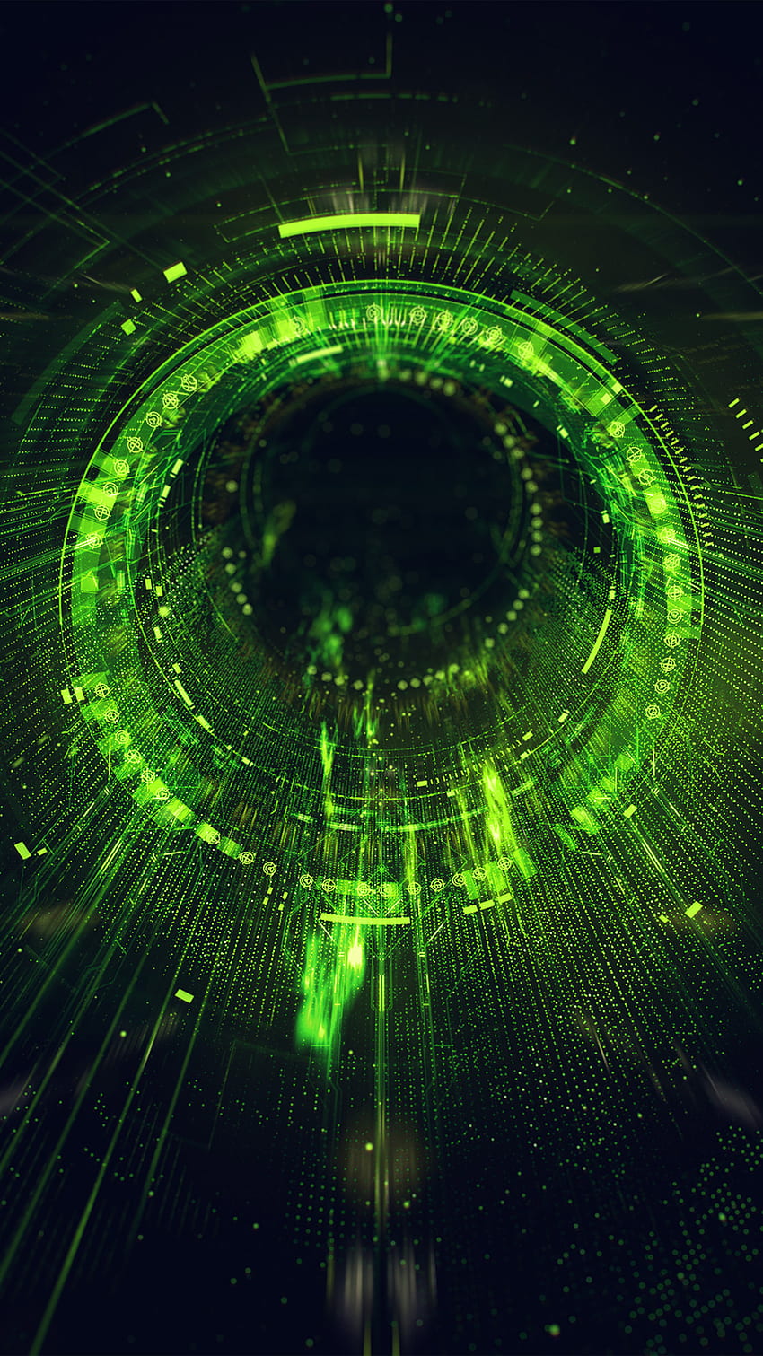 iPhoneX. círculo arte de ilustração digital verde buraco negro, Black Circle 6 Papel de parede de celular HD