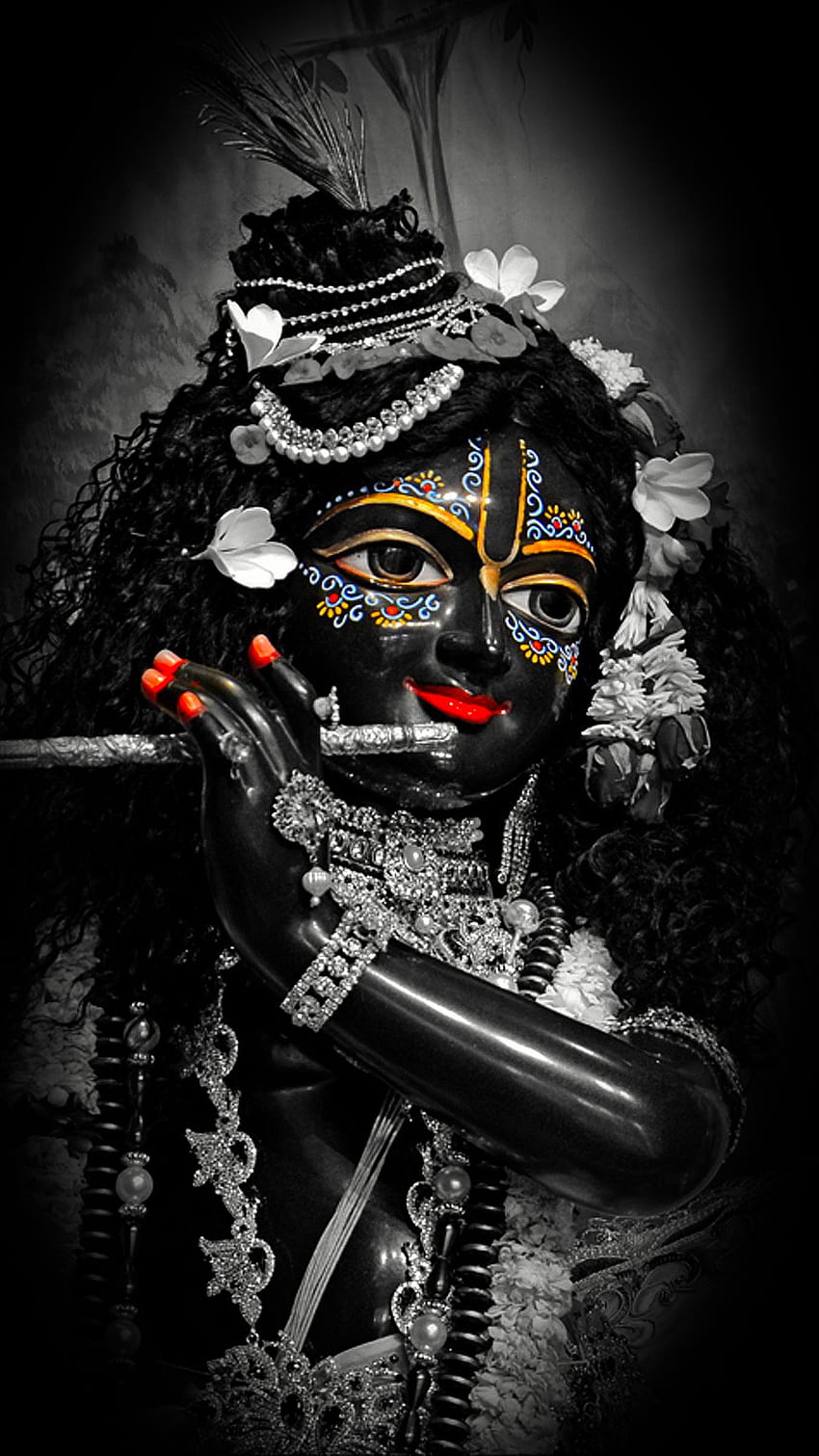 Harekrishna Mandir, Dark Krishna HD phone wallpaper