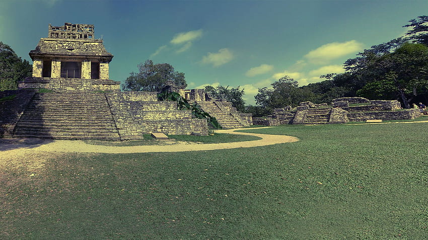 Palenque,Mexico, architecture, city, , , south, ancient, mexico, wall, graph, , historic HD wallpaper