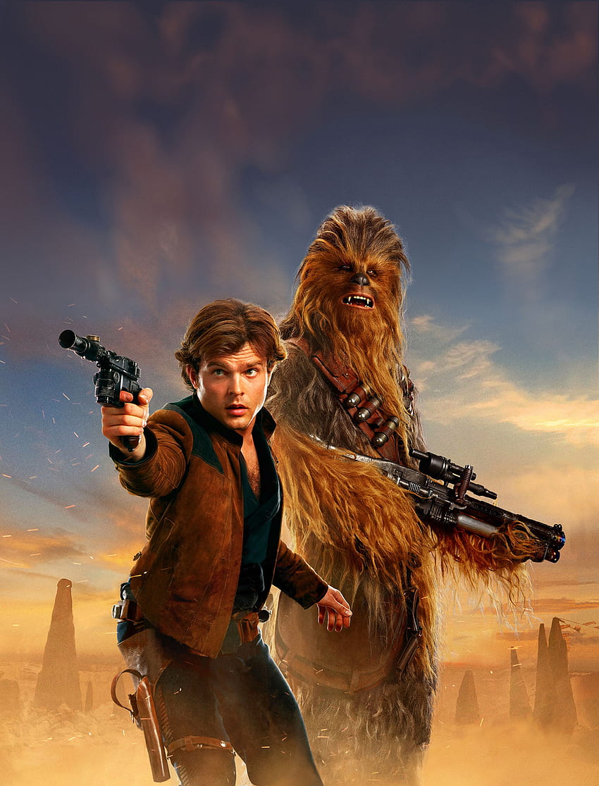 Solo: A Star Wars Story, Chewbacca, Alden, Han Solo HD phone wallpaper