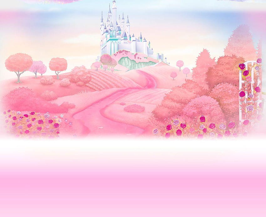ディズニー プリンセス城の背景、ピンクのプリンセス城 高画質の壁紙