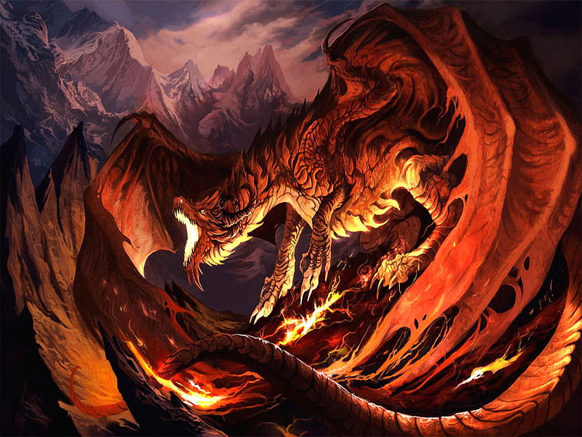 พื้นหลังแฟนตาซีมังกร Dragon Art, Fantasy Dragon, Dragon Fight, Black Fire Dragon วอลล์เปเปอร์ HD