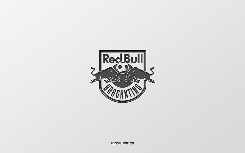 Red Bull Bragantino, weißer Hintergrund, brasilianische Fußballmannschaft, Red Bull Bragantino-Emblem, Serie A, Sao Paulo, Brasilien, Fußball, Red Bull Bragantino-Logo HD-Hintergrundbild
