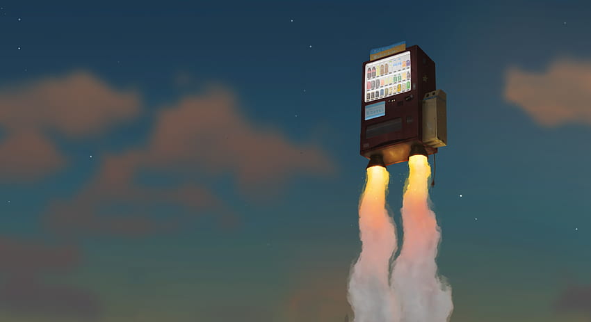 the vending machine flies up into the sky in - various live [ ], Anime Vending Machine HD wallpaper