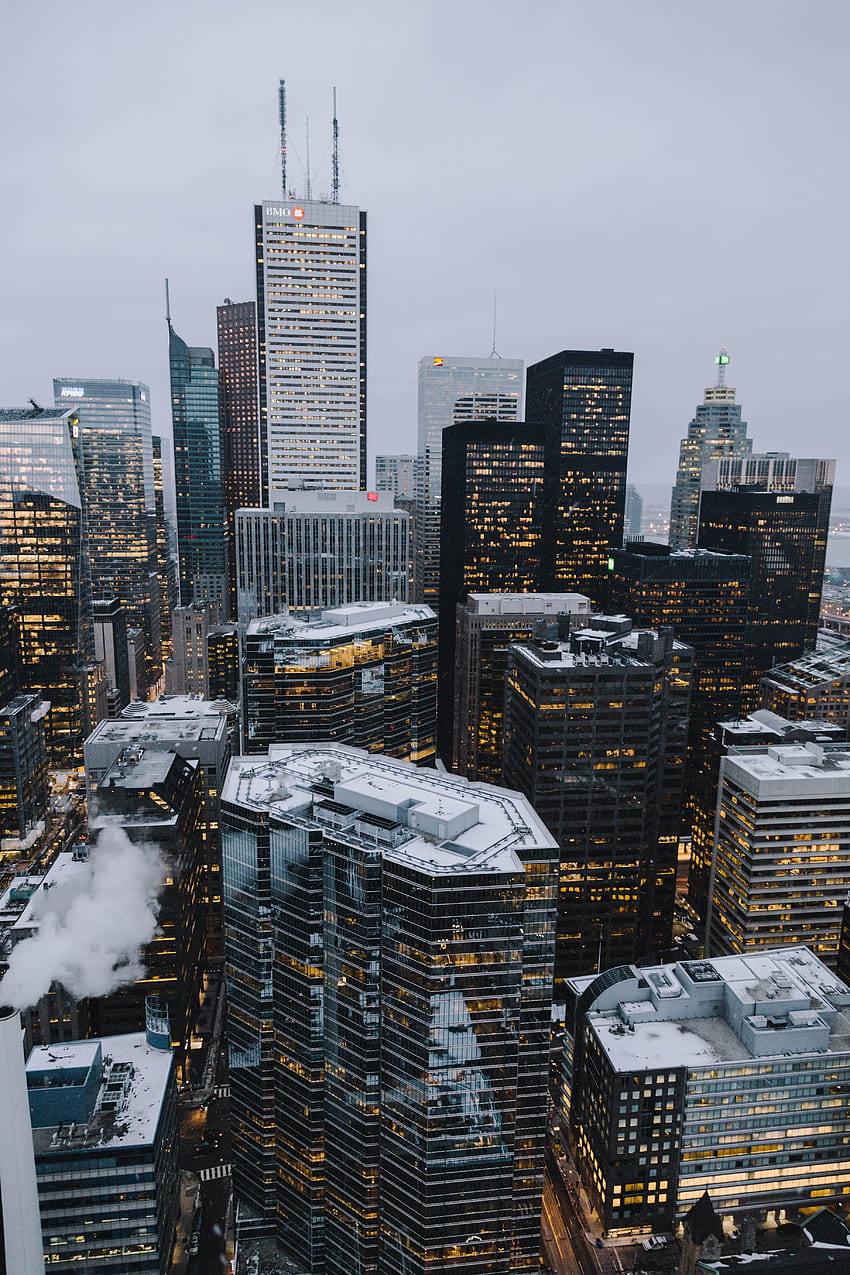 Градски пейзаж, Торонто, сгради и небостъргачи, Канада HD тапет за телефон