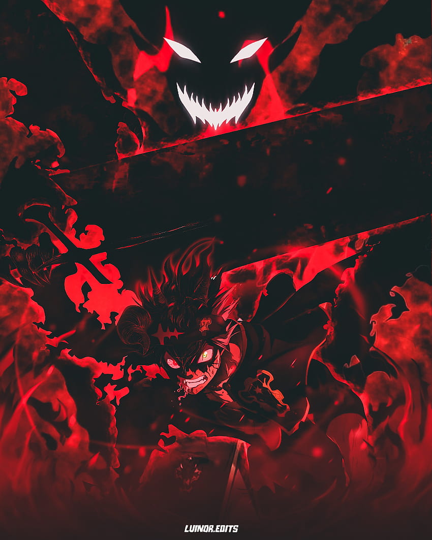 Asta Wallpaper 4K, Red background, Black Clover