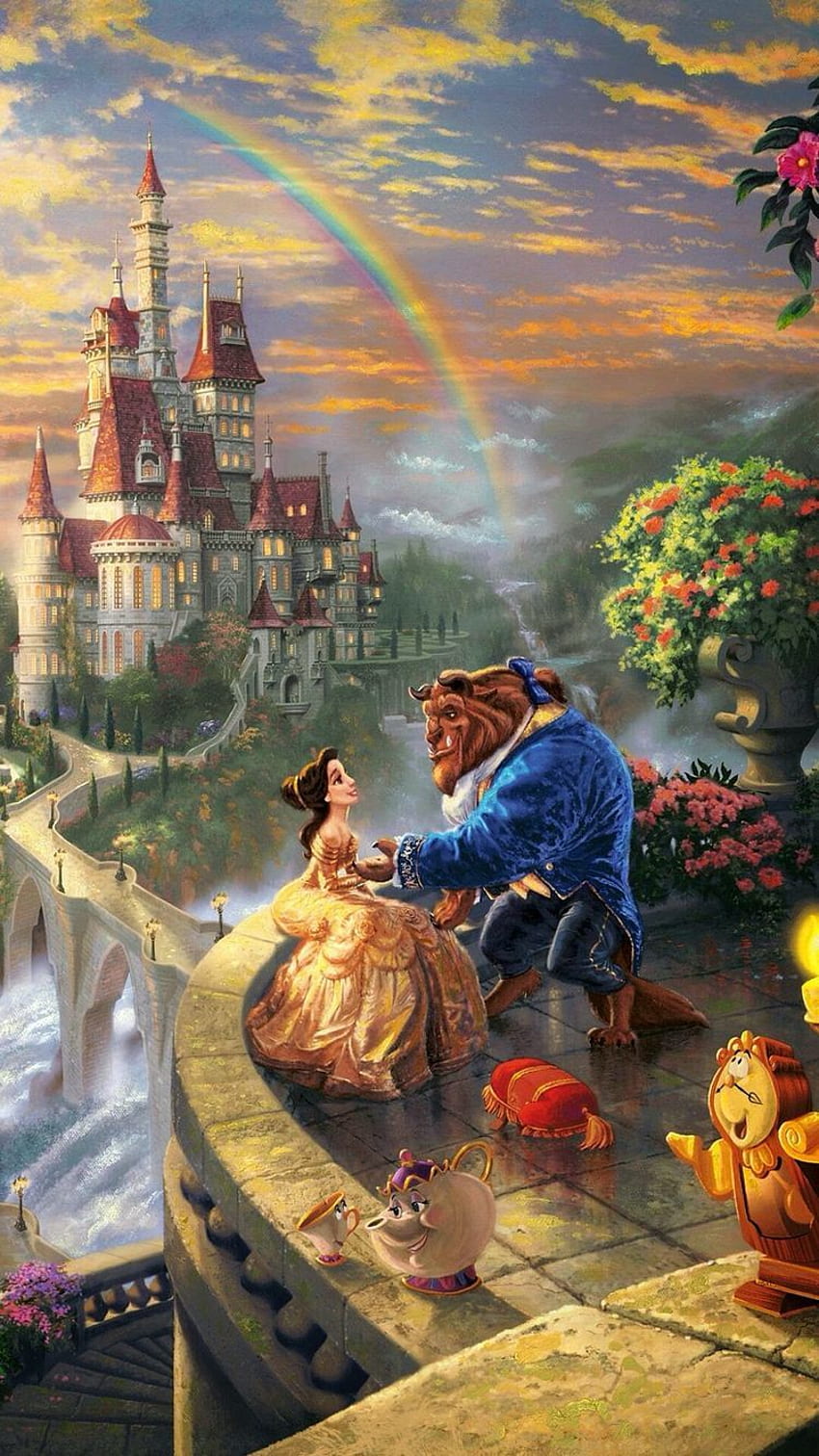 미녀와 야수. 2019년에 아름다운. 디즈니 HD 전화 배경 화면