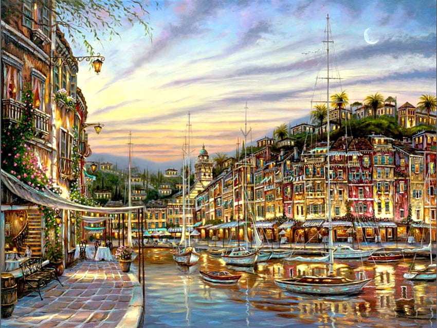 Peinture de Venise, Venise, art, peinture, belle, eau Fond d'écran HD