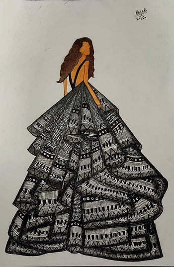 Beautiful Dress Doodle art | Zentangle art | Mandala art dress | Fashion  Illustration - YouTube