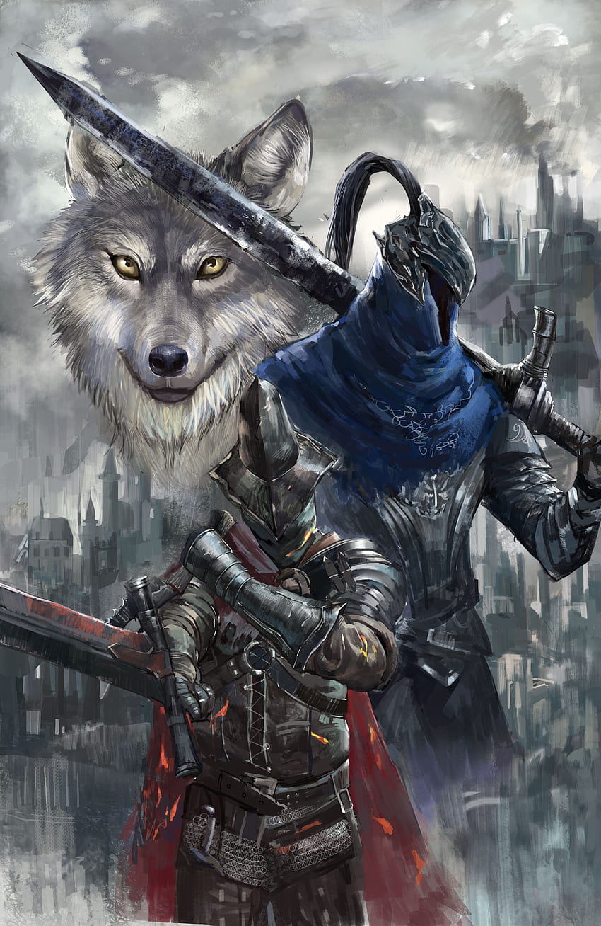 Great Grey Wolf Sif - Dark Souls Anime Board HD phone wallpaper