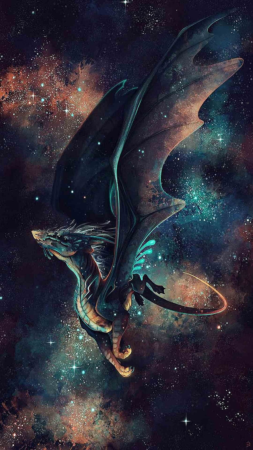 Dragón fresco de la galaxia mítica, dragones fondo de pantalla del teléfono