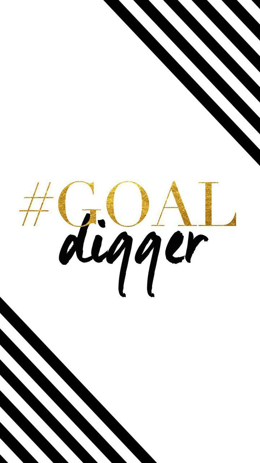 Черни бели златни ивици Goal digger iphone фон за заключване на екрана на телефона HD тапет за телефон