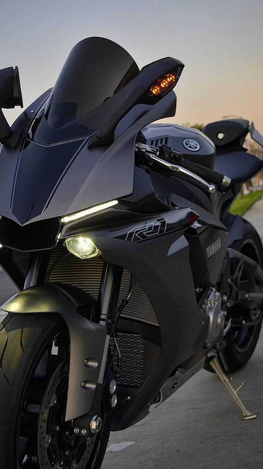 Moto Yamaha, Moto Yamaha Nera Sfondo del telefono HD