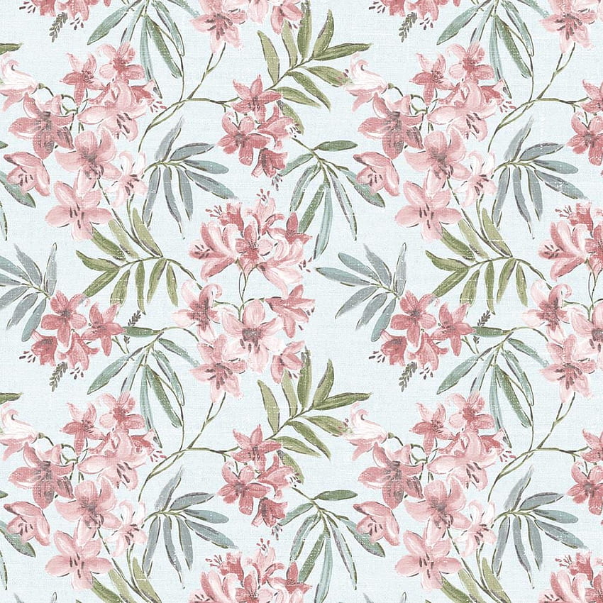 Norwall Flourish 55 Sq Ft Light Blue, Turquoise, Pink, Coral, Green Vinyl Floral Prepasted Soak And Hang In The Department At HD phone wallpaper