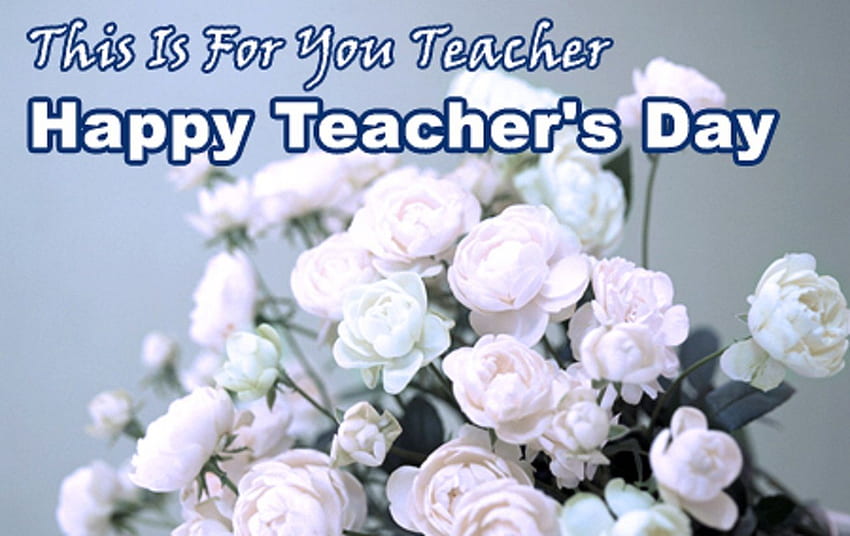 Zitate zum Lehrertag. Alles Gute zum Tag des Lehrers süß. Weiße HD-Hintergrundbild