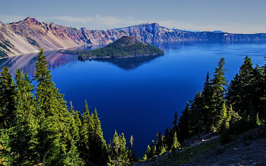 Danau Kawah, biru, Danau, Kawah, Oregon Wallpaper HD