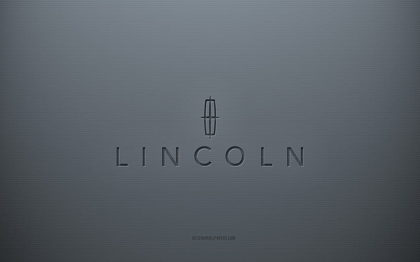 โลโก้ลินคอล์น, พื้นหลังสร้างสรรค์สีเทา, สัญลักษณ์ลินคอล์น, กระดาษสีเทา, ลินคอล์น, พื้นหลังสีเทา, โลโก้ลินคอล์น 3 มิติ วอลล์เปเปอร์ HD