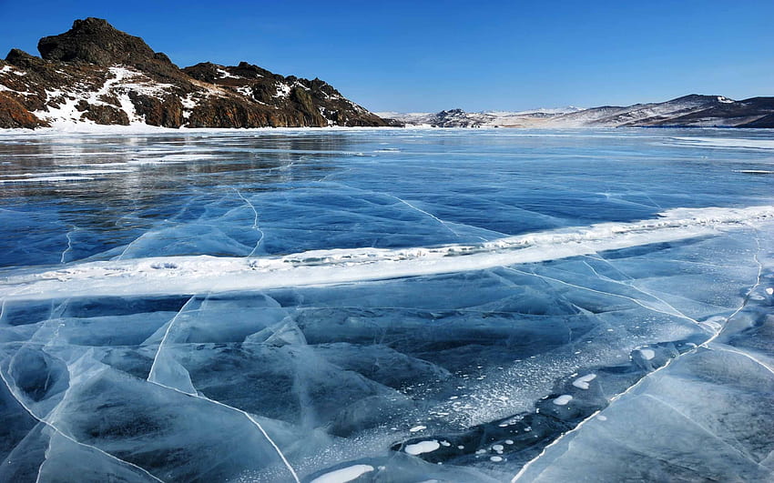 MacBook Air hiver gelé du lac Baïkal Fond d'écran HD