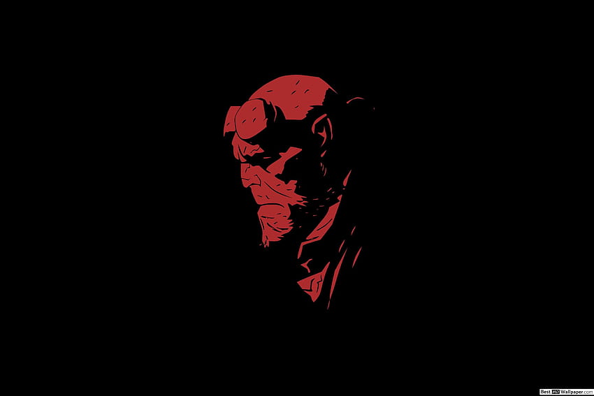 Hellboy merah dan hitam minimalis Wallpaper HD