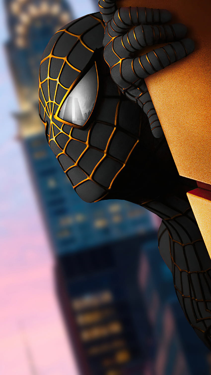 Spider Man Gold, cielo, corbata, marvel, , spiderman fondo de pantalla del teléfono
