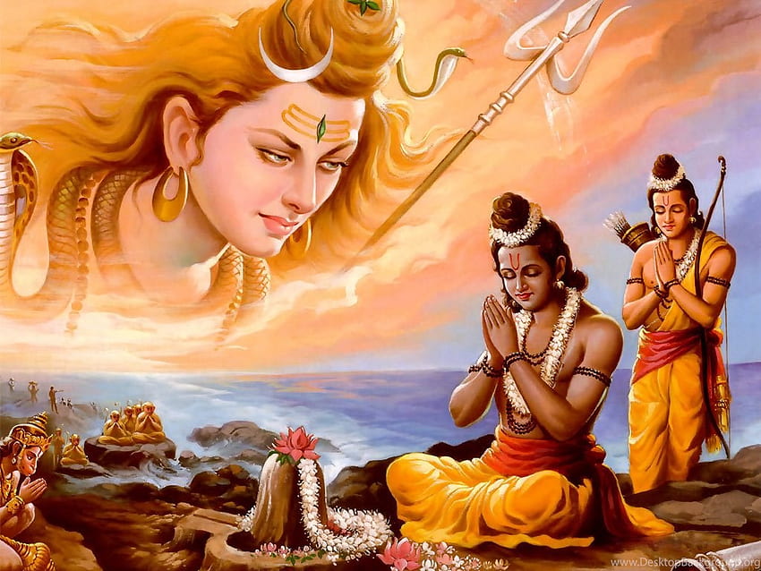 Lord Shri Ram Chandra Ji Shiva Ramayana Pełne Tło Tapeta HD