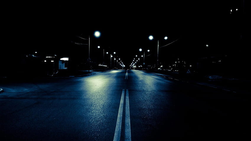 Night Road, City Highway HD wallpaper