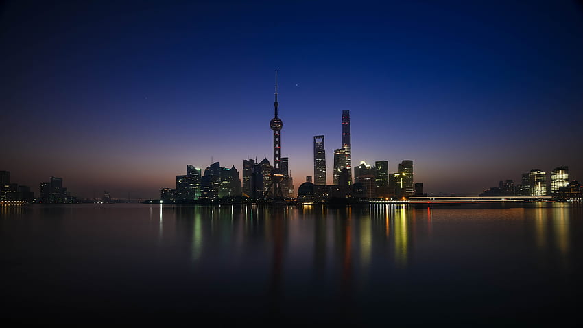 Villes, Rivières, Rive, Banque, Shanghai, Huangpu Fond d'écran HD